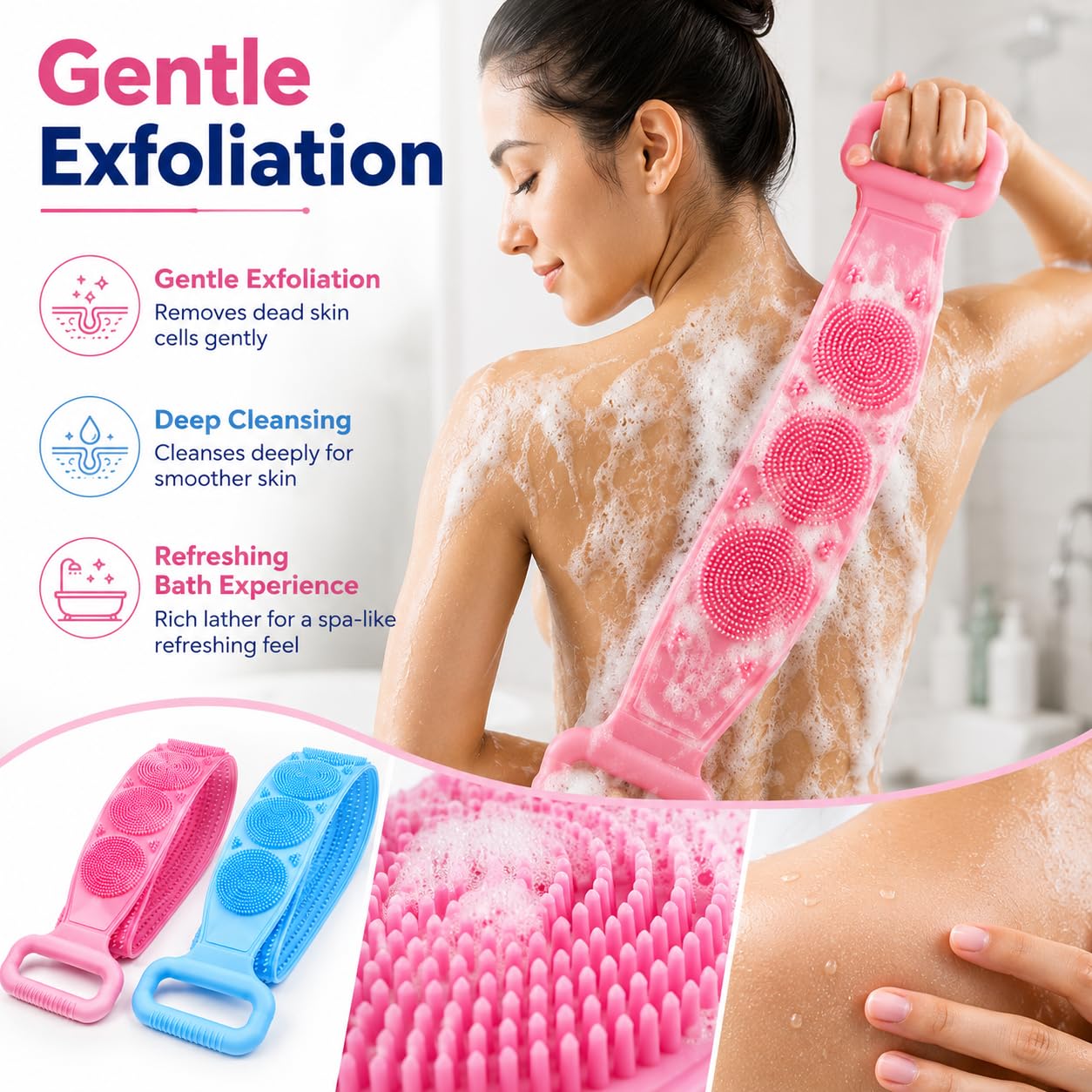 FreshBath™ Silicone Bathing Scrubber Belt for Men & Women